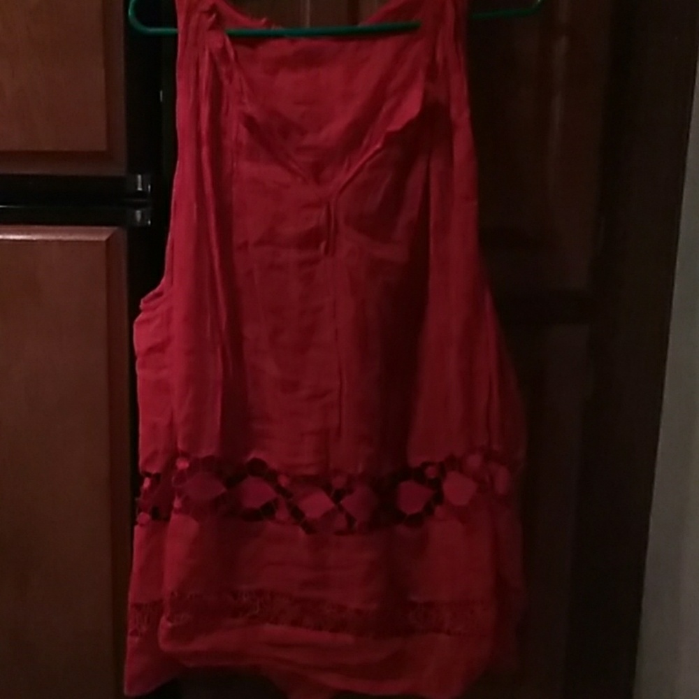 New Free people orange dress with lace accents